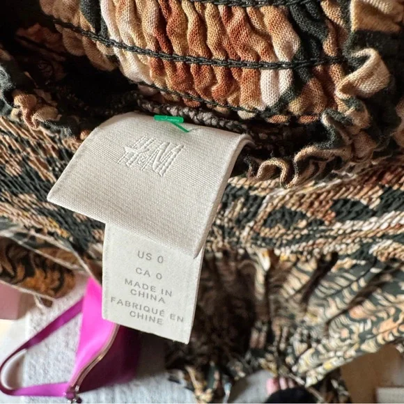 H&M Floral Stand Collar Maxi Dress Size Small fits to Large - Picture 10 of 10